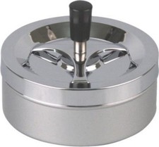 XXL Dreh-Aschenbecher chrom/silber metallic 14cm NEU/OVP