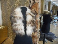 FUCHSKRAGEN WEISS FOX COLLAR MULTICOLOR PELZ KRAGEN STOLA FELLKRAGEN BEIGE PELZ