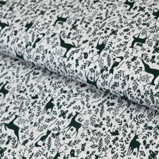 Baumwollstoff grüner Hirsch /