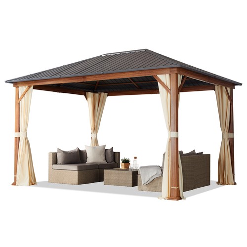 Gartenpavillon 3x4 holzoptik - gartenpavillon,
