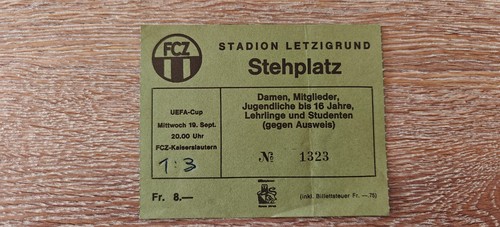 Ticket 1979 zurich fc - 1979,