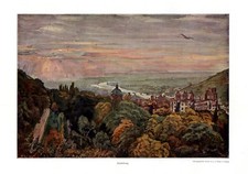 Heidelberg XL Kunstdruck von 1909 Künstler unbekannt / unleserlich