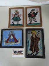 4x Hinterglasmalerei -