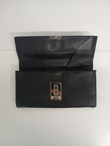 Arbeitsmappe schwarz leder - schwarz,