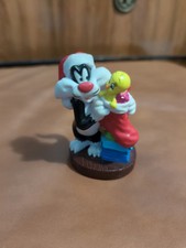 Sylvester und Tweety Figur Weihachten Christmas Gummifigur 1999 Vintage Looney 