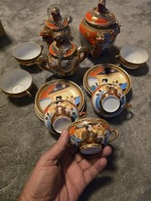 Japanisches Teeservice für 6 Geisha Ware Satsuma-Still