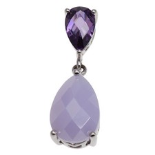 Kettenanhänger echt Silber 925 Sterling lila grün pink Diamonique Anhänger 2,45