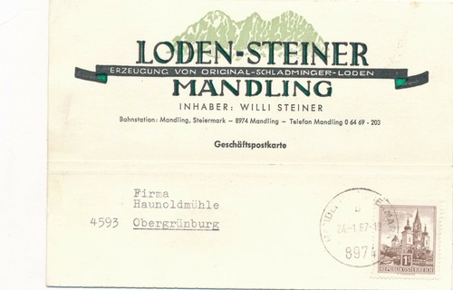 Geschäfts postkarte 1967 - geschäfts-postkarte,