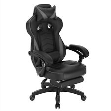 Gaming Stuhl Racing Stuhl Bürostuhl Drehstuhl Sportsitz Kunstleder Grau sb71groS