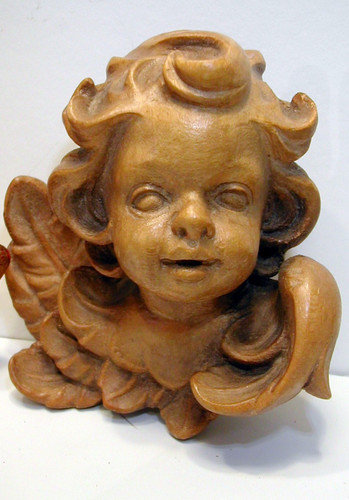 Holzfigur engelskopf engel - engelskopf,