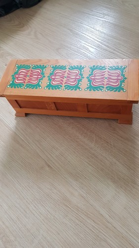 Bemalte holzkiste deckelkiste - bemalte, holzkiste.