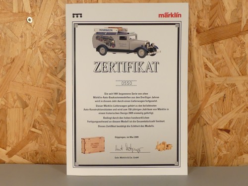 Märklin zertifikat für - für, 19043