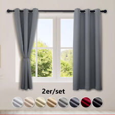 2x Vorhänge Blickdicht Thermo Gardine Verdunklung mit Ösen Verdunklungs vorhang