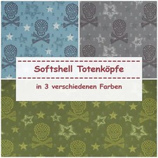 Softshell Stoff Totenköpfe