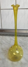 Glas Vase, hell-gelb, Vintage