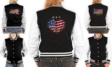Damen College Jacke - Collegejacke Usa Motiv - Stars and Stripes Jacke Damen