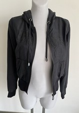 Faith Connexion Kapuzenjacke Damen Größe M, Strasssteinen, Seide, Schwarz