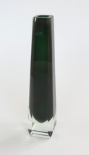 ALTE BLOCK GLAS KUNST VASE