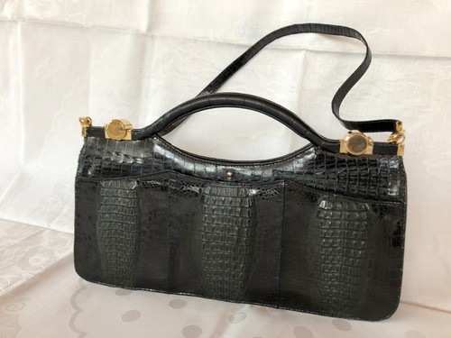 Kroko echt leder handtasche - echt,