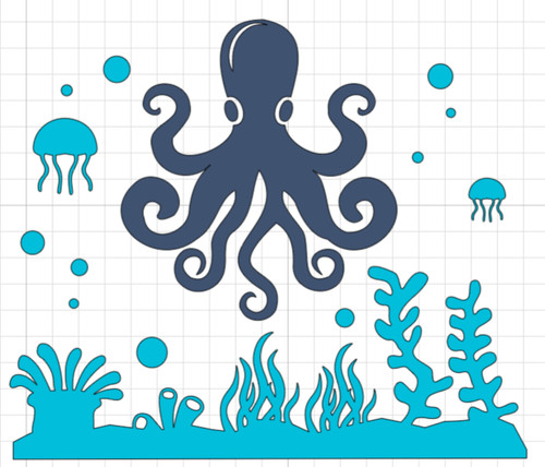 Oktopus qualle ozean - oktopus, qualle,