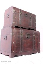 SET 2 Schöne Runddeckeltruhen Hochzeittruhen Wäschetruhen / Antik Style / Retro