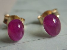 edle Rubin Ohrstecker Gold 333, Ohrstecker Gold 333 mit Rubin 8 x 6 mm