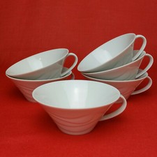 6 x Teetassen Seltmann Weiden Allegro Weiß Tee-Obertassen 210 ml Porzellan