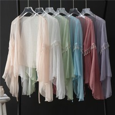 Damen chiffon cardigan bolero - chiffon,