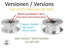 GT2 Umlaufzahnrad Führungsrolle Idler ver. Zahn ver. Ø ver. Breite SOFORTVERSAND