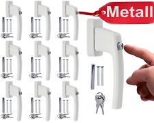 10 FENSTERGRIFFE abschließbar weiß gleichschließend Fensterbeschläge Knopf NEU