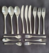 15 tlg. & weitere - WMF Spoleto Cromargan Besteck Monobloc Messer Gabel Design 