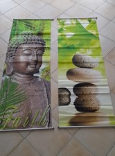 Wandbild, aufrollbar, Motiv Buddha und Steine, Maße 2x 172x58cm