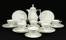 KÖNIGLICH TETTAU - Service KAFFEESERVICE f. 6 Pers. - WEISS GOLD - Bavaria - TOP