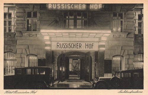 705091 nachtaufnahme hotel - ak,