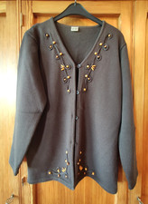 Strickjacke, braun, mit