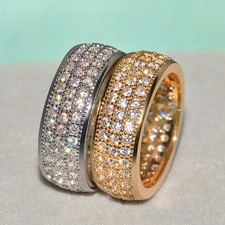 Ring - Gold & Silber mit funkelnden Zirkonia Steinen - Damen Gr. 52-63 vergoldet