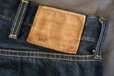 Levi’s® 501 Original – Straight Leg Selvedge Rigid Jeans, 40/32, Indigo