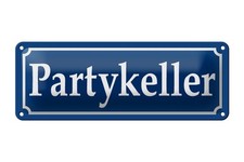 mrdeco Metall Schild 27x10cm Partykeller Deko Blechschild
