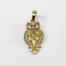 Anhänger Eule in 585/14k. Gelbgold ca. 2,6 cm mit Zirkoniabesatz - NEU -286