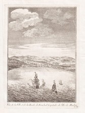 Funchal Madeira island Ilha Atlantic Ocean Insel engraving Kupferstich 1750