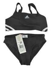 Adidas Ib6001 3S Bikini Badeanzug Mädchen 140  Schwarz - Weiß 910A