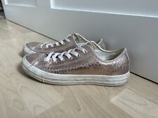 Converse Chuck Taylor „Chucks“ low aus Leder in Roségold Schlangenleder