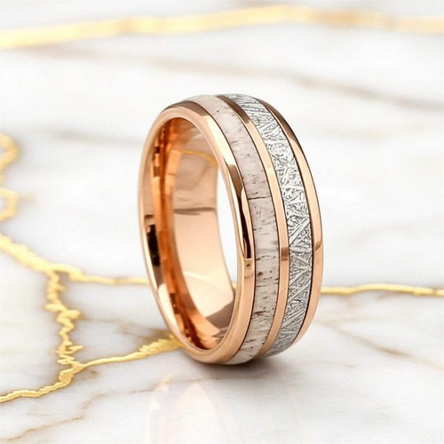 Ring roségold holzoptik - ring,
