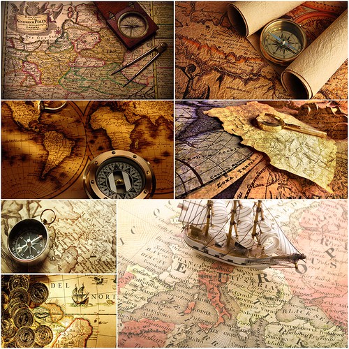 Vintage style map wall poster - vintage,