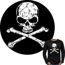 T-Shirt Langarm Totenkopf-Motiv Gothic Skull Heavy Metal Festival Biker *4085