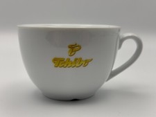TCHIBO Kaffeetasse weiß Tasse mit Logo gold gelb