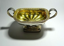 * PRUNK SALIERE SILBER VERGOLDET GEWÜRZSCHALE 1850 mit Meistermarke 180 Gramm *