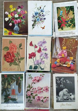 100 AK Lot Glückwunsch Blumen