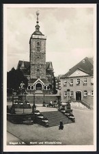 Siegen i. W., Ansichtskarte, Markt und Nikolaikirche 