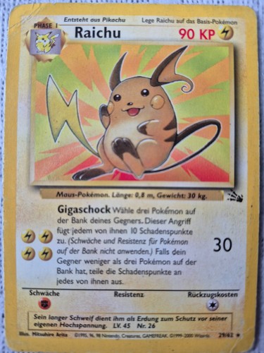 Pokémon raichu rare fossil - raichu,